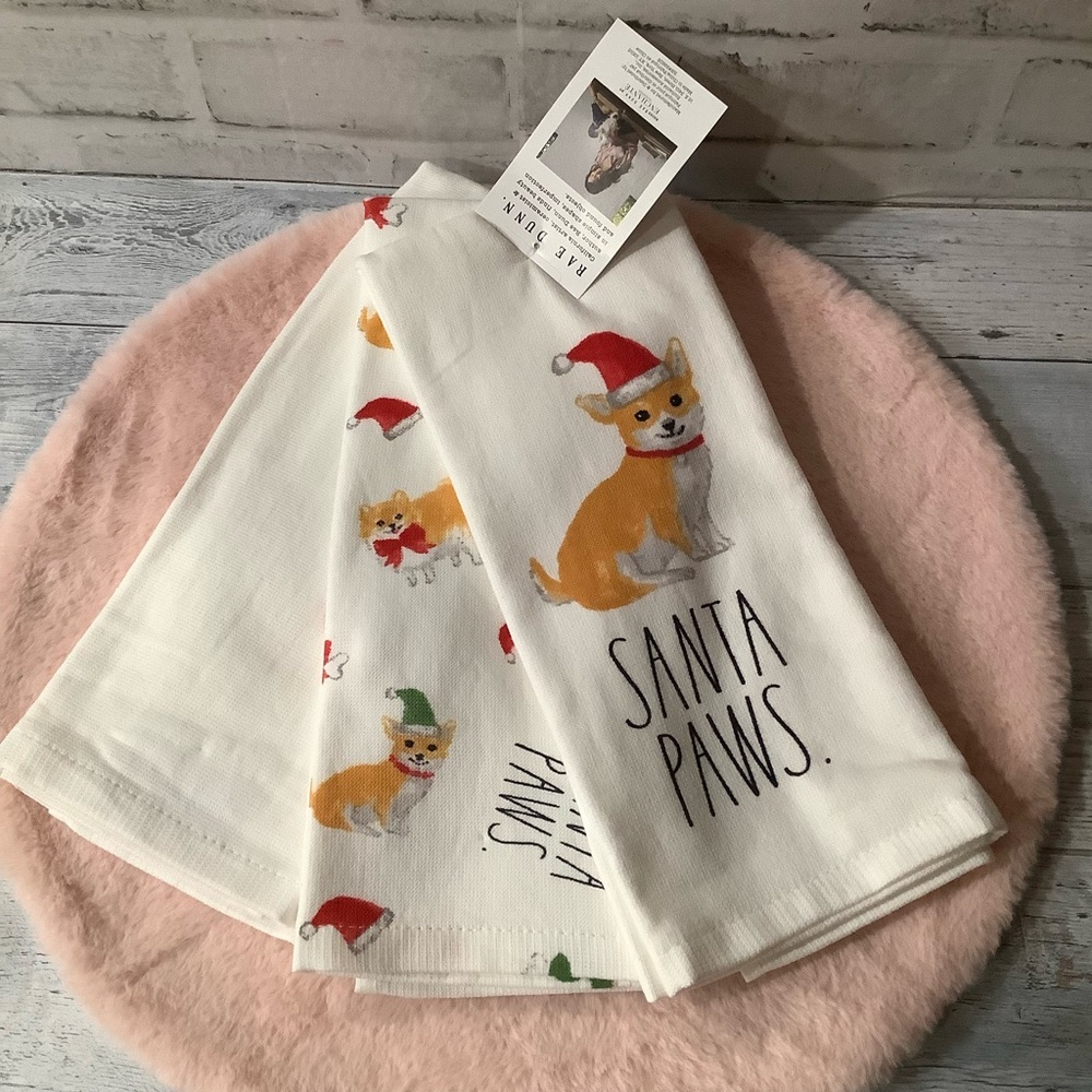 Rae Dunn 3 Pk. Santa Paws Christmas Kitchen Towel Set